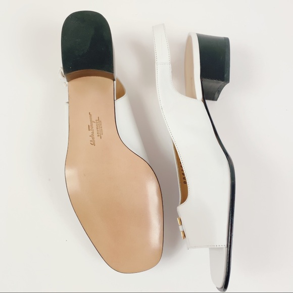 Salvatore Ferragamo White Slingback Sandal Sz 8.5 - Picture 6 of 7